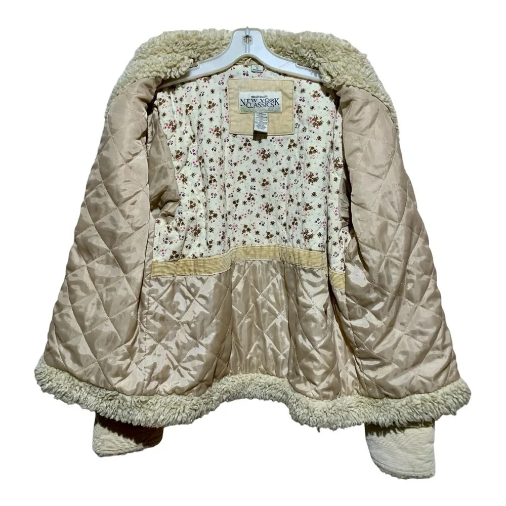 Women’s Vintage Y2K New York Classics Corduroy Trucker-Sherpa Jacket